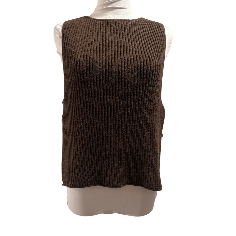 NWT Free People Beach Chocolate Brown Ribbed Knit Side Tie Tank Top XS Boho